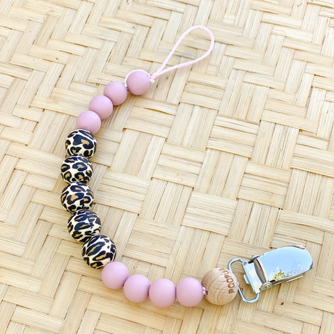 Poopua tuttinauha leopardi silikonihelmet